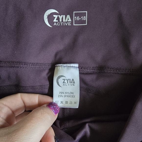 ZYIA Active Deep Purple Leggings - Picture 2 of 3